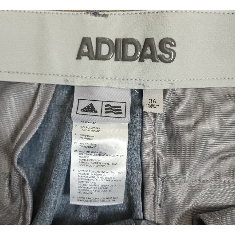 Adidas Golf Shorts Mens 36 Gray Heathered Performance Stretch Chino Flat Front - Picture 5 of 8